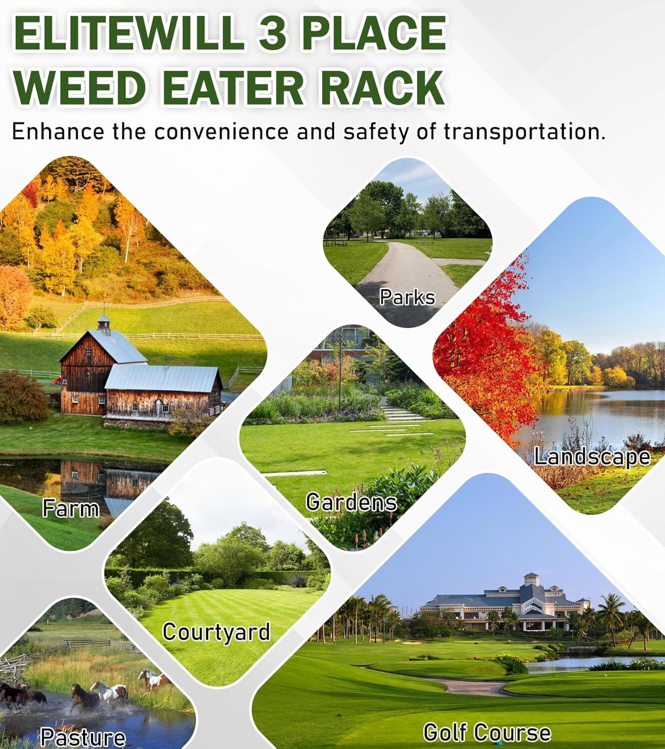 4 Place Lawn Accessories Weed Eater Racks for Trailers Trimmer Racks w/Lock