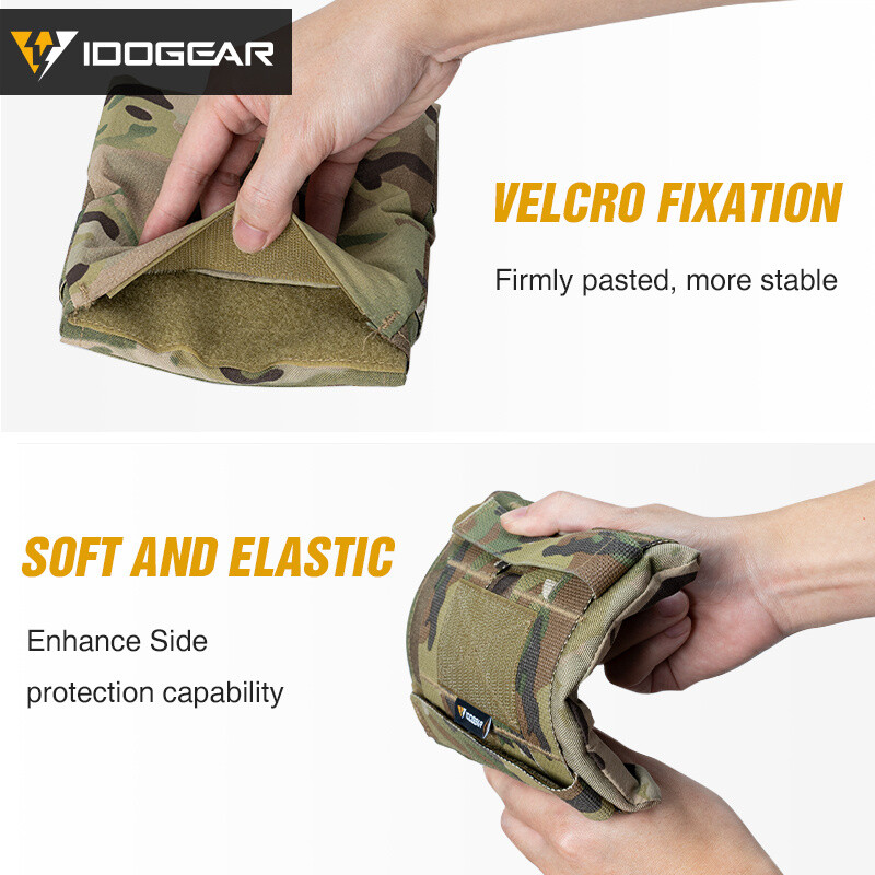 IDOGEAR Tactical Side Plate Pouch Set Plate Pocket 2PCS 6"X6" for JPC2.0 Hunting