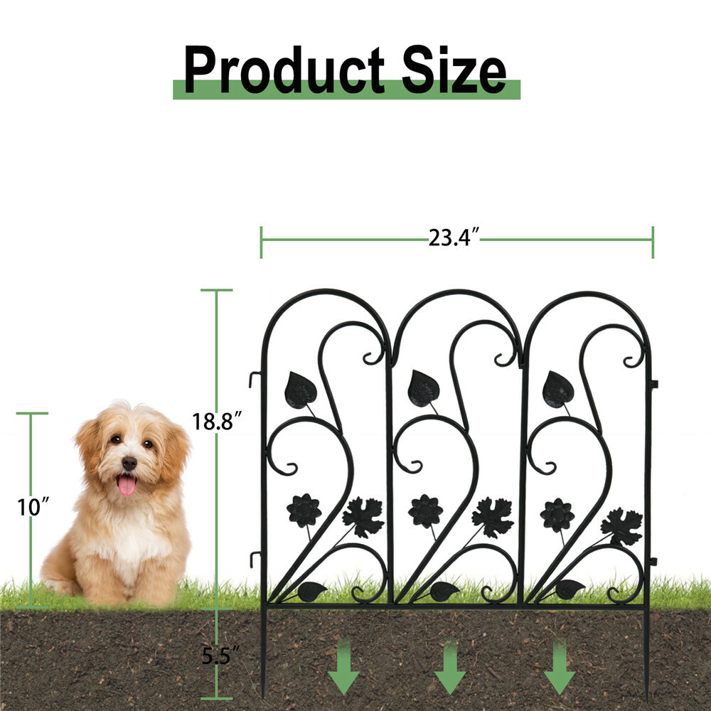 5-Piece Garden Fence Steel Border Garden Landscape Fencing Edge Section 24"x10ft