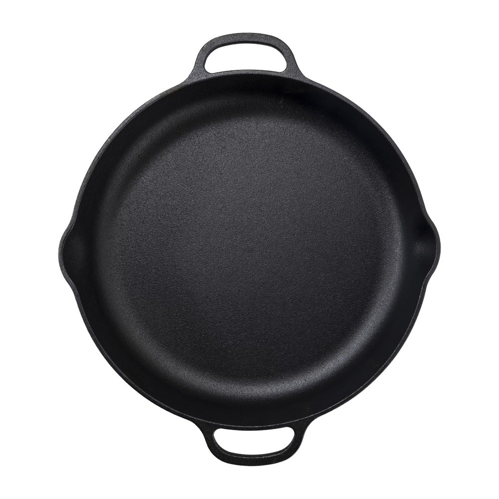 14 inch Non-Stick Cast Iron Frying Pan, Black