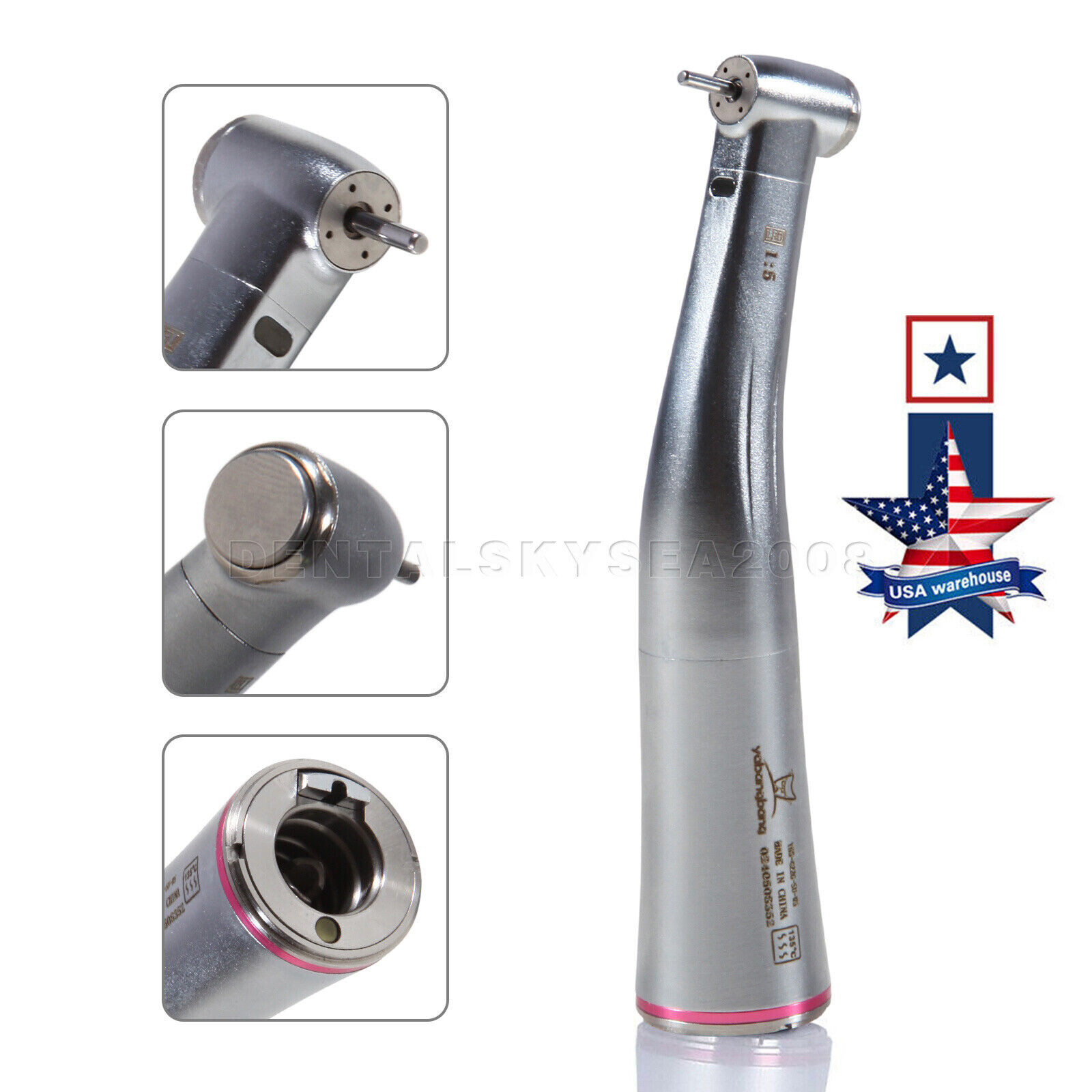 Dental 1:5 LED Fiber Optic Contra Angle Handpiece Fit For NSK Ti-MAX X95L