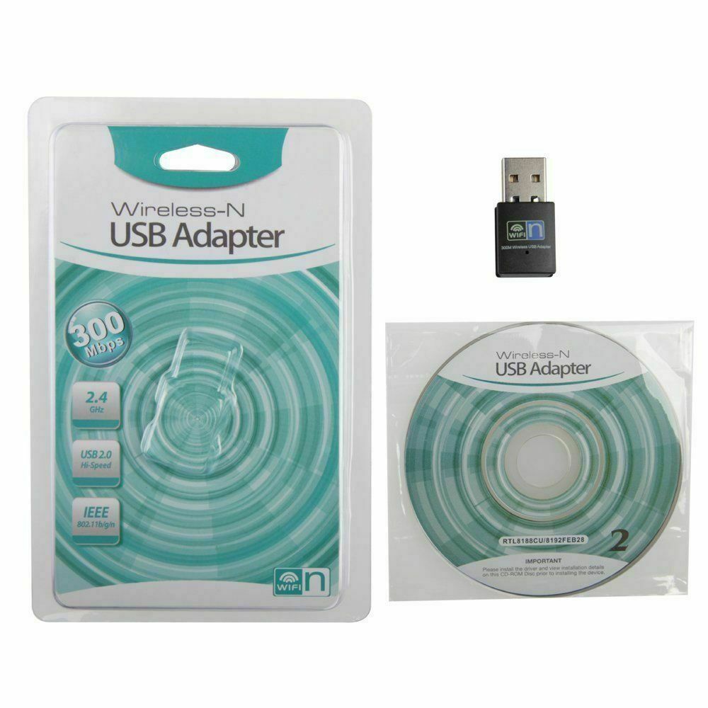 300Mbps USB Wifi Adapter Dongle Wireless Lan Internet for Desktop PC Laptop
