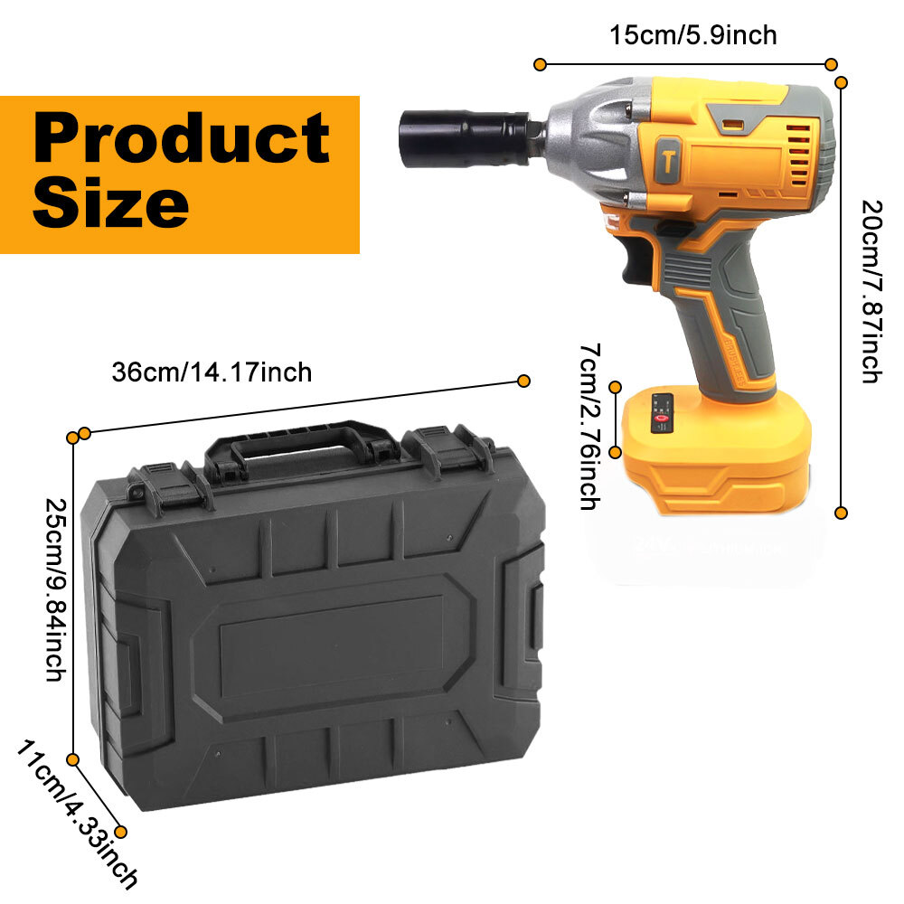 3 IN 1 Cordless Electric Impact Wrench Gun Power Drill Kit 12000RPM w/ 2 Battery