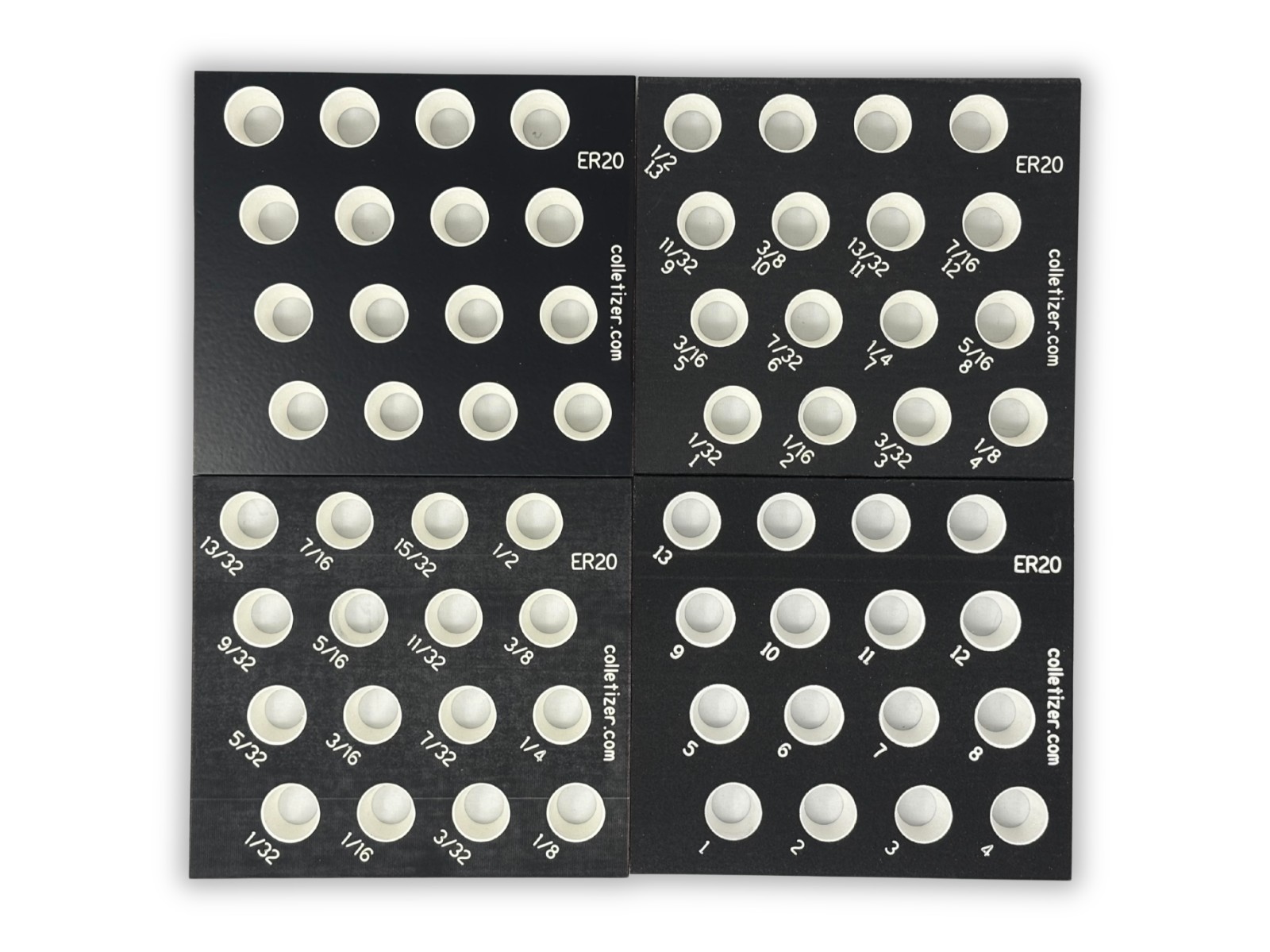 ER20 Collet Inch or Metric Set Storage Rack, Engraved, Tray, Holder, Stand Caddy