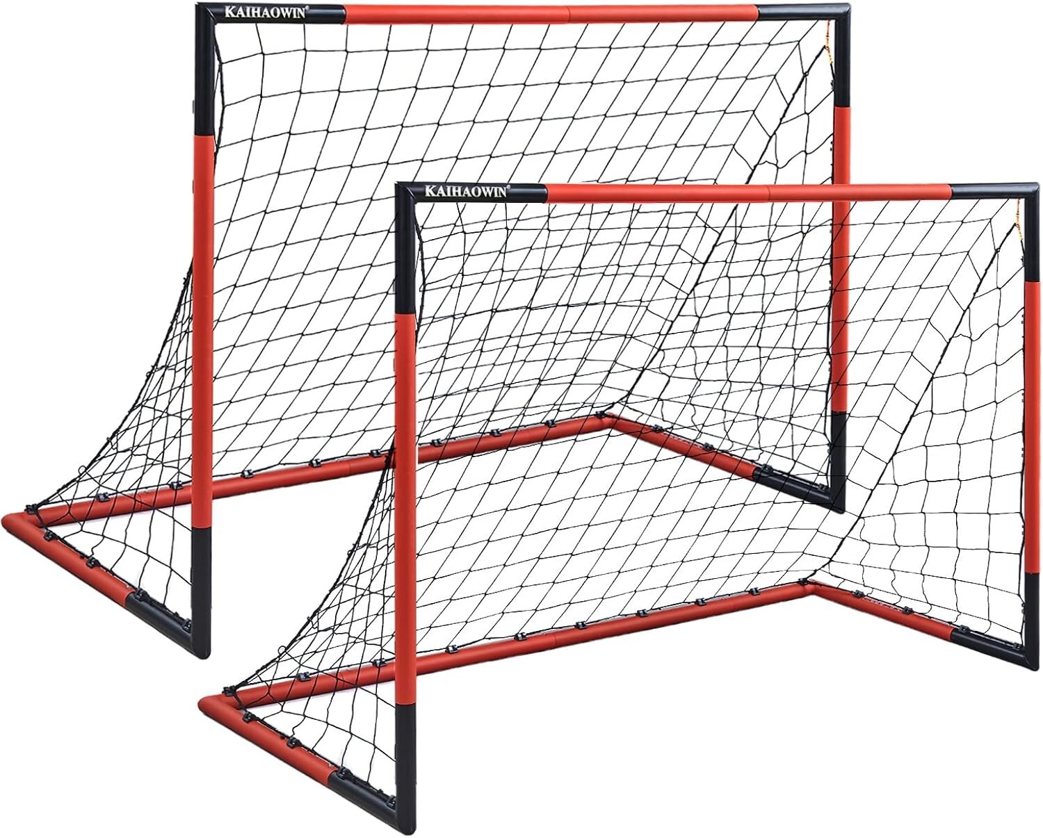 6'x4' Set of 2 Soccer Goal, Steel Frame Goal,Heavy Duty Metal Soccer Goals