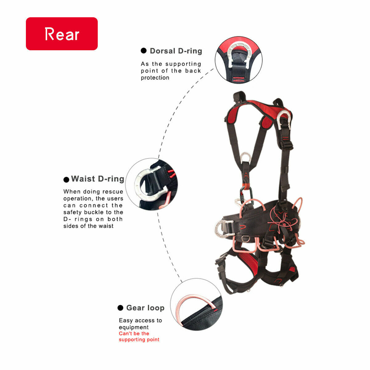 Full Body Harness Tree Climbing Arborist Rescue Falling Protection Equipment