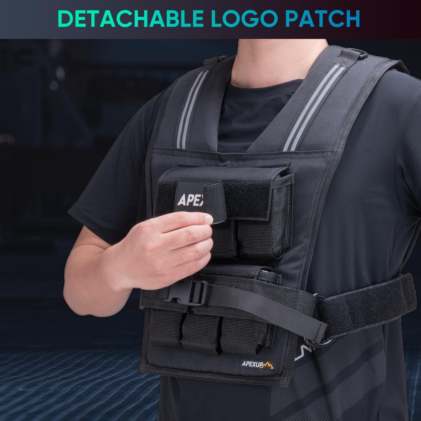 APEXUP Adjustable Weighted Vest Men 20lbs/30lbs/40lbs Weights with Reflective...