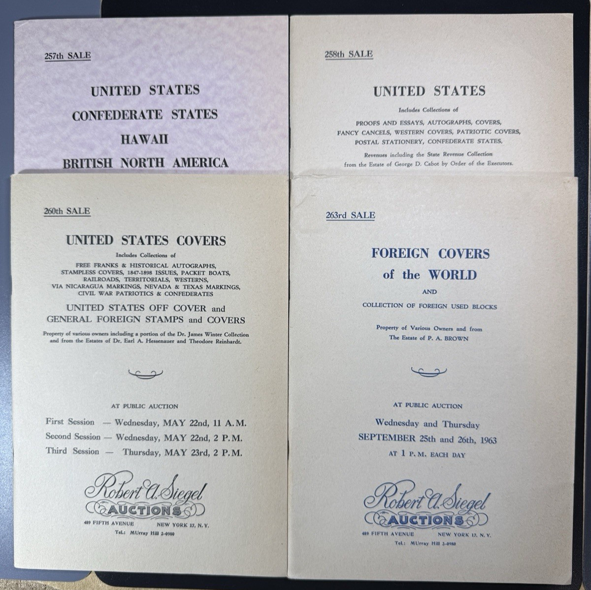 Lot of 24 R Siegel auctions - Postal History, covers, Westerns, Confederate etc