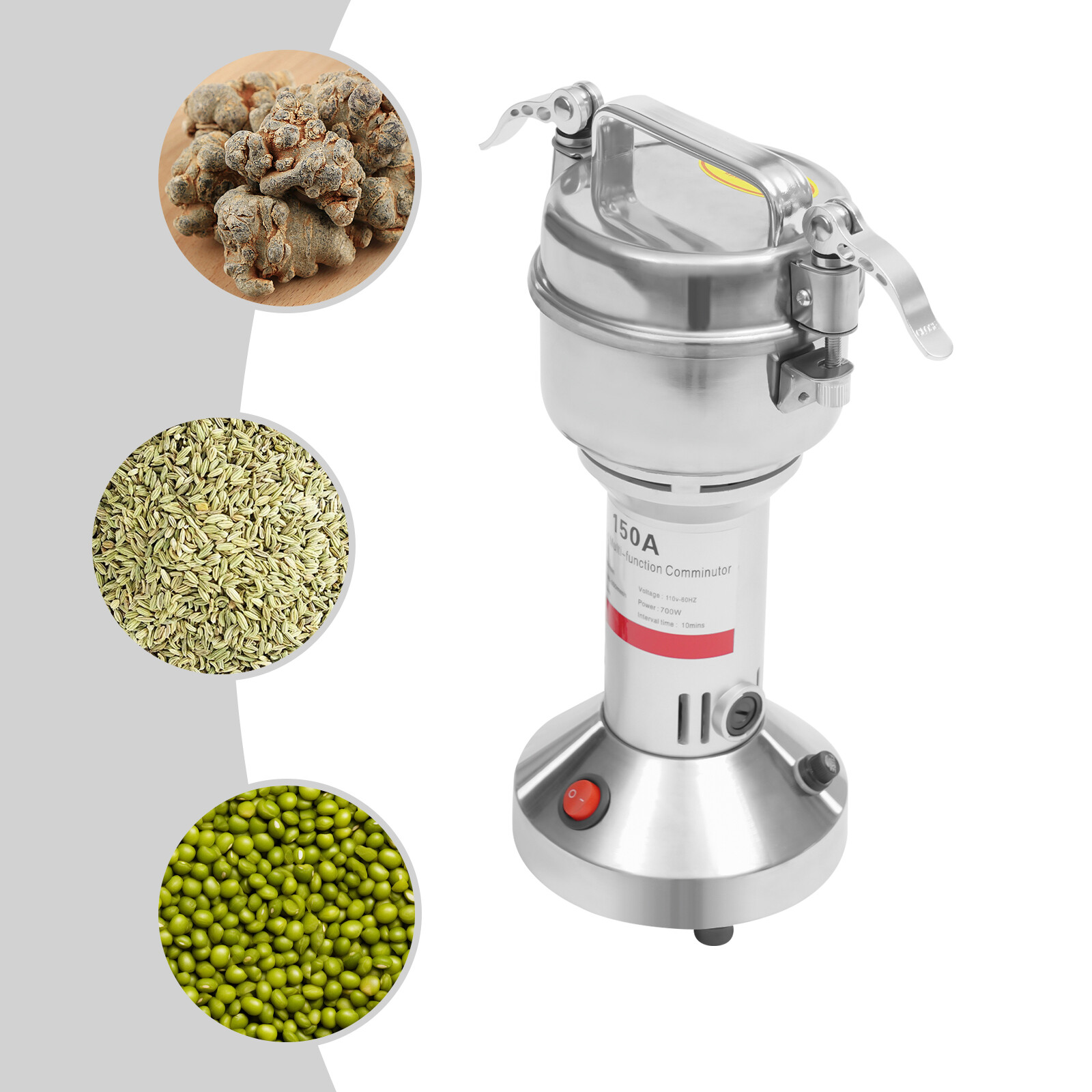 Electric Grain Mill Grinder Machine Stainless Steel Grinding Tool For Commerce