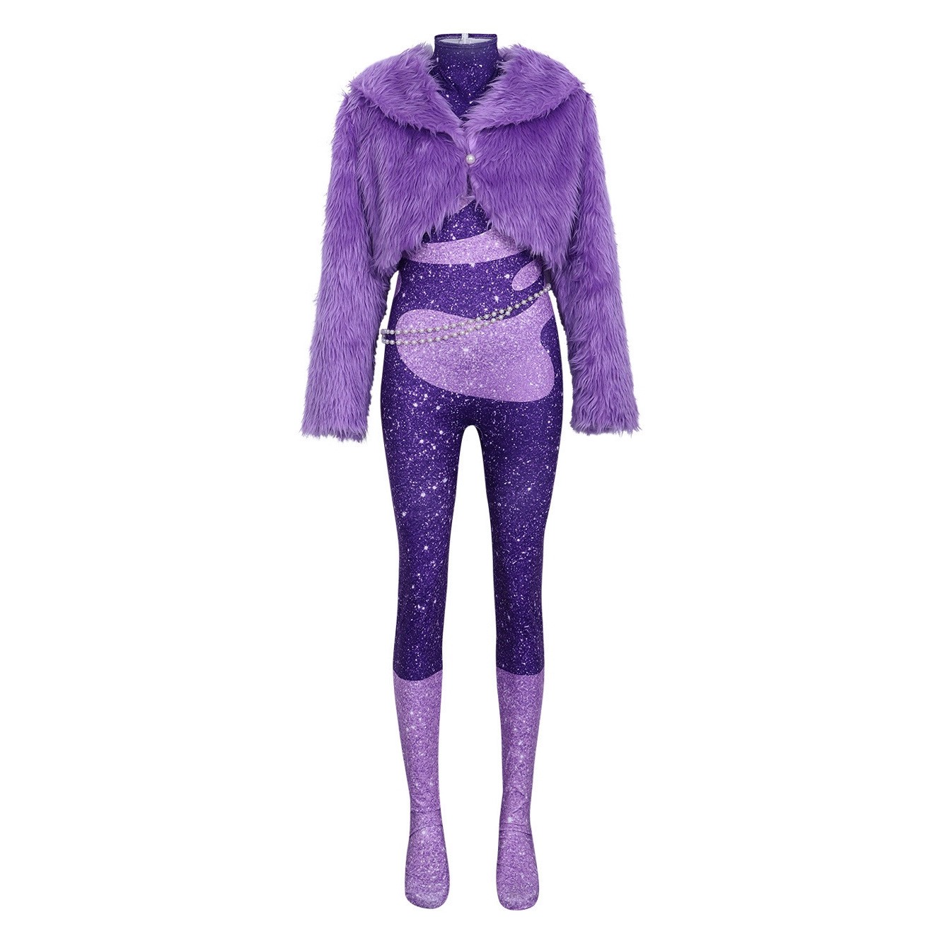 Kids Zootopia 2 Gazelle Cosplay Costume Antelope Singer Jumpsuit Purple Coat