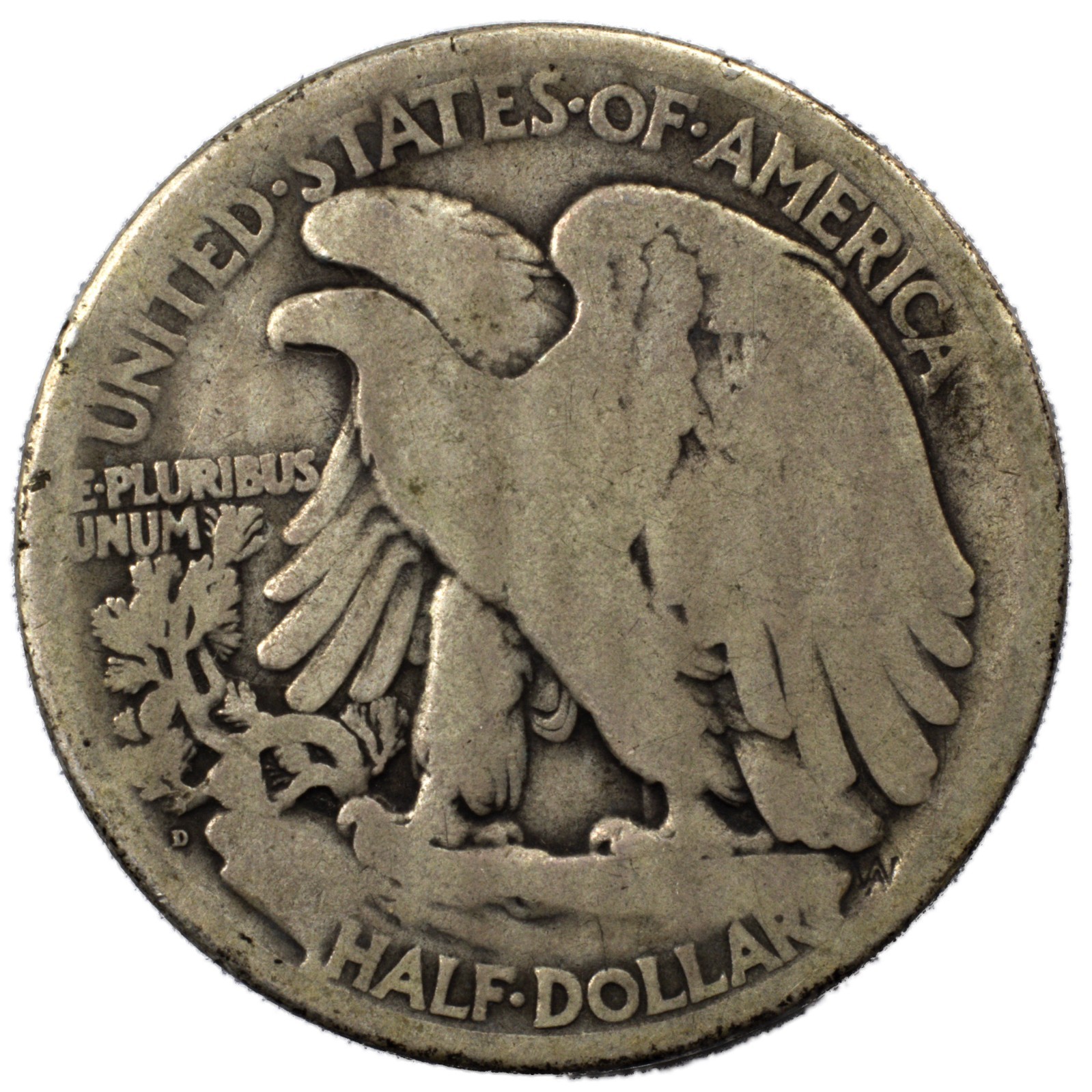 1919-D Walking Liberty Silver Half Dollar 50c Good G+