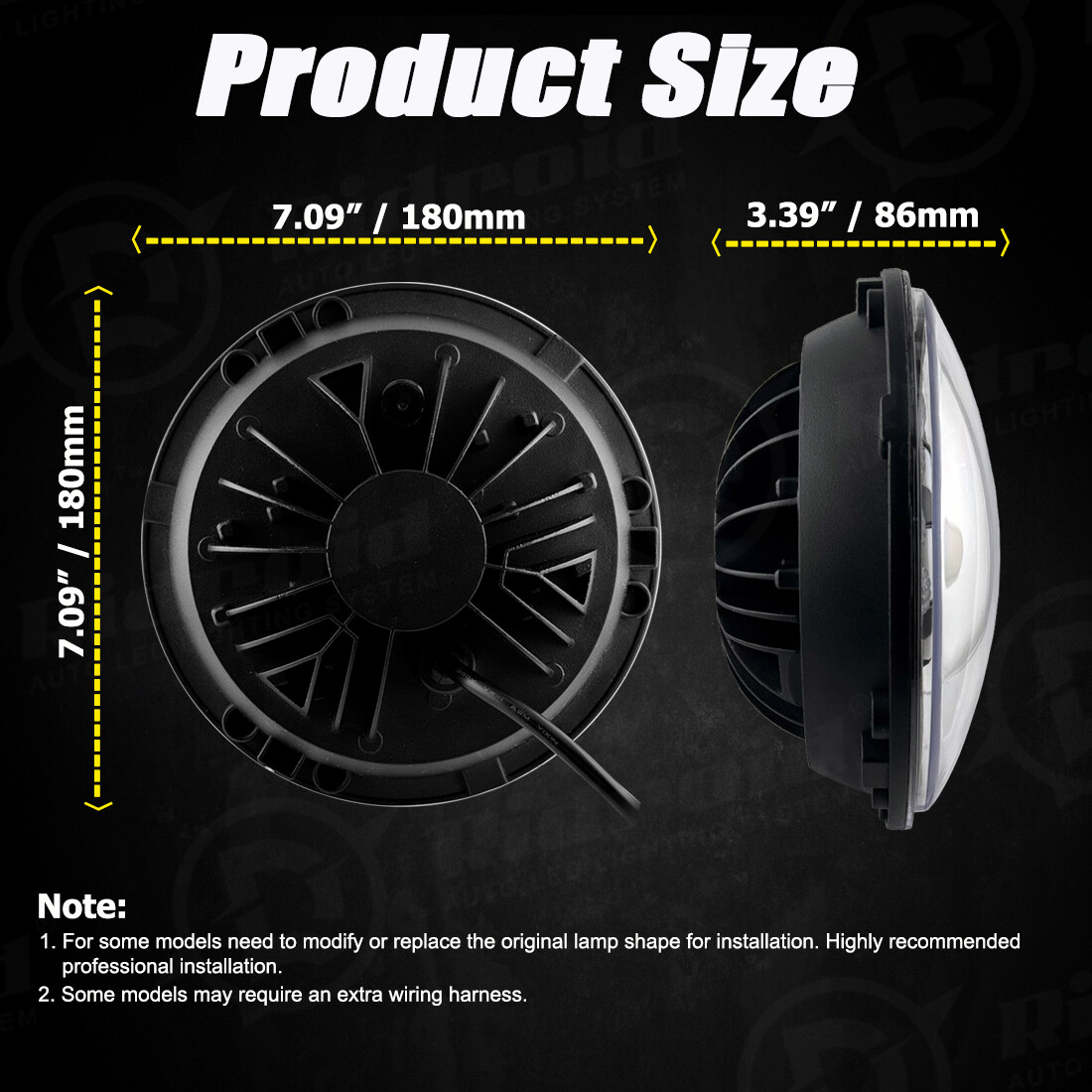 For Harley Ultra Classic Electra Glide FLHTCU 7" LED Headlight Fog Passing Lamp