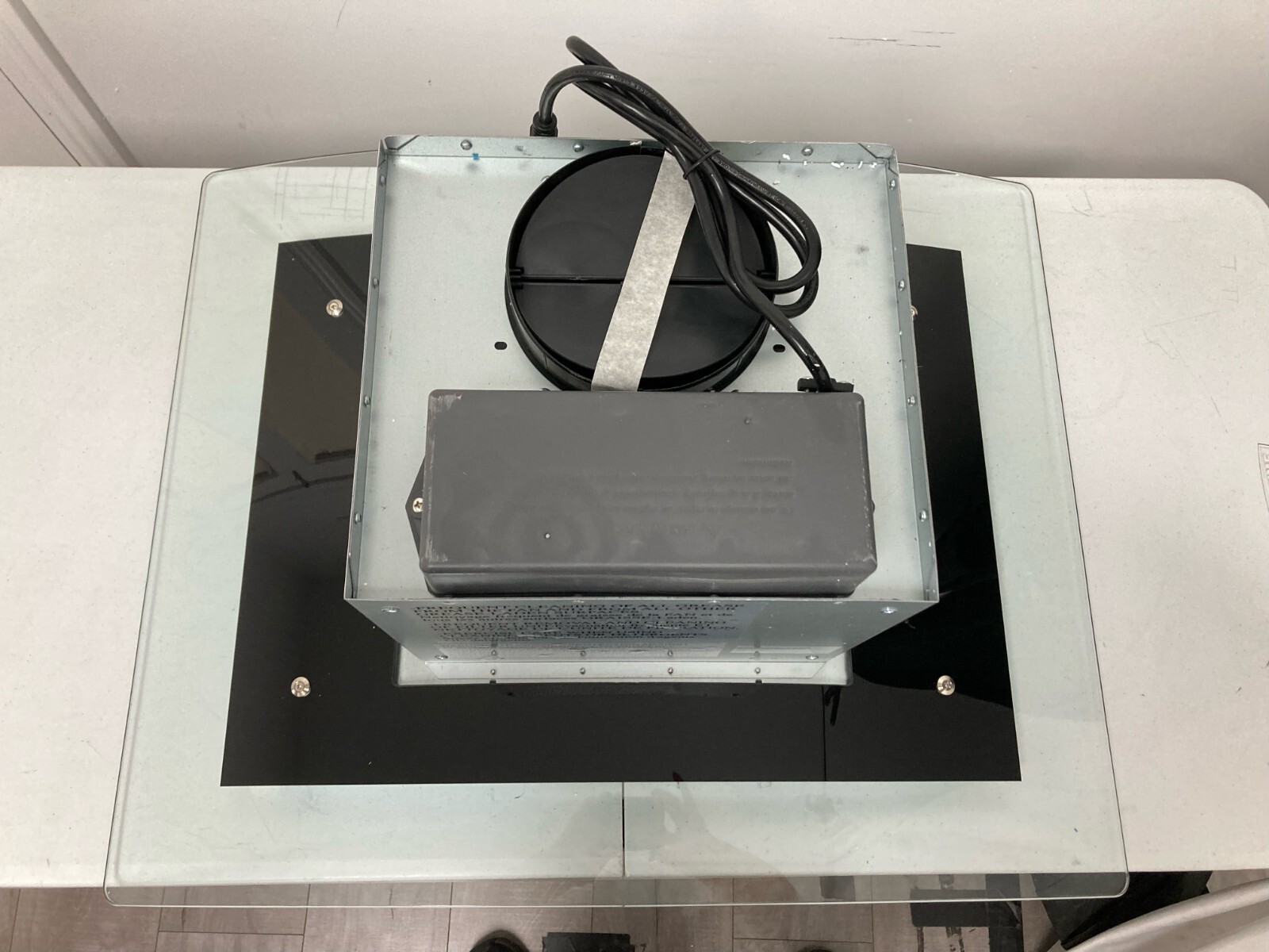 30 IN. ISLAND MOUNT RANGE HOOD (NO CHIMNEY OPEN BOX) STAINLESS STEEL GLASS VISOR