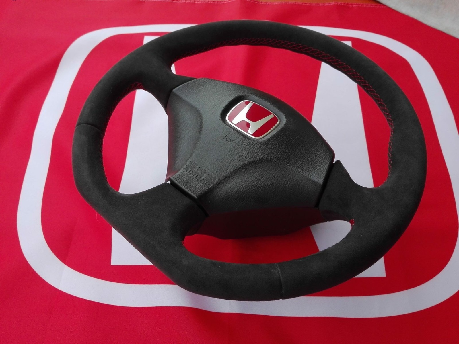 Red Emblem for Horn Button Honda Accord Civic Racing Logo Steering Badge