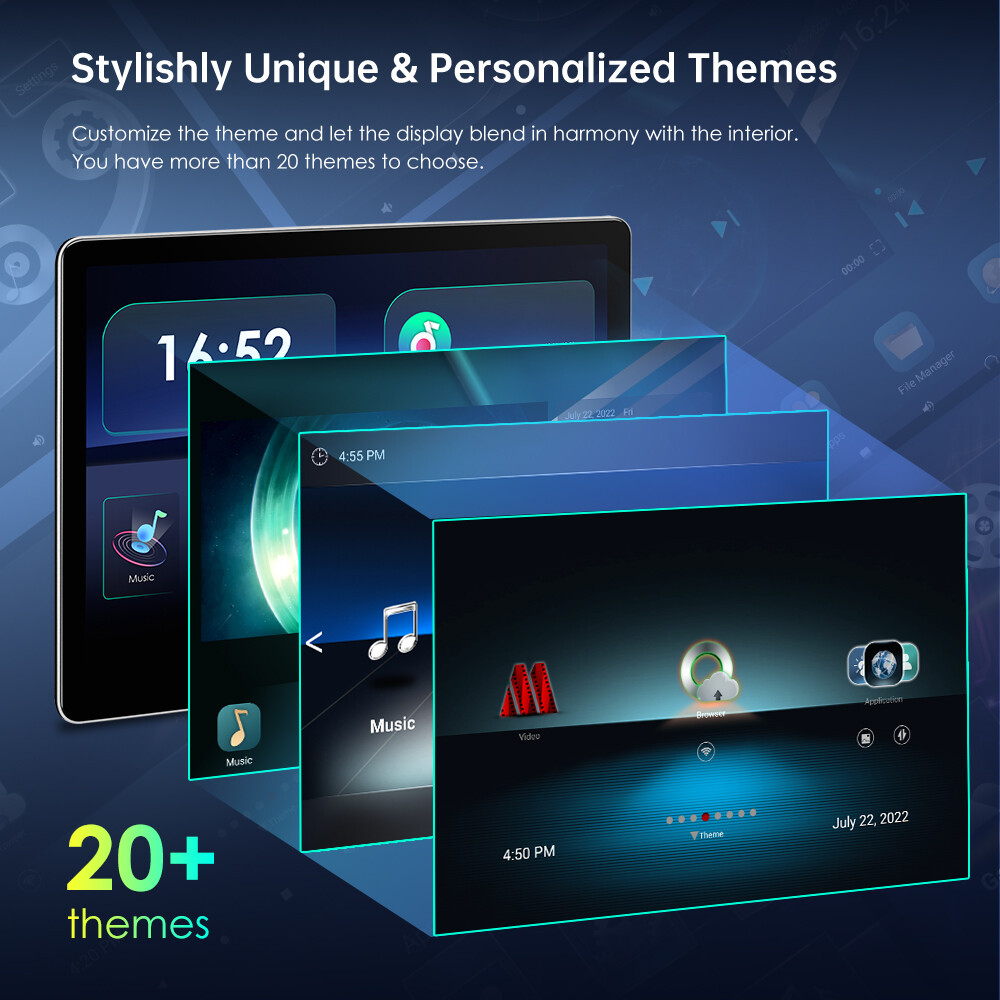 1x 12" 4K Video Android 11 2+32G Back Seat Car TV Headrest Monitor USB 4G Dongle