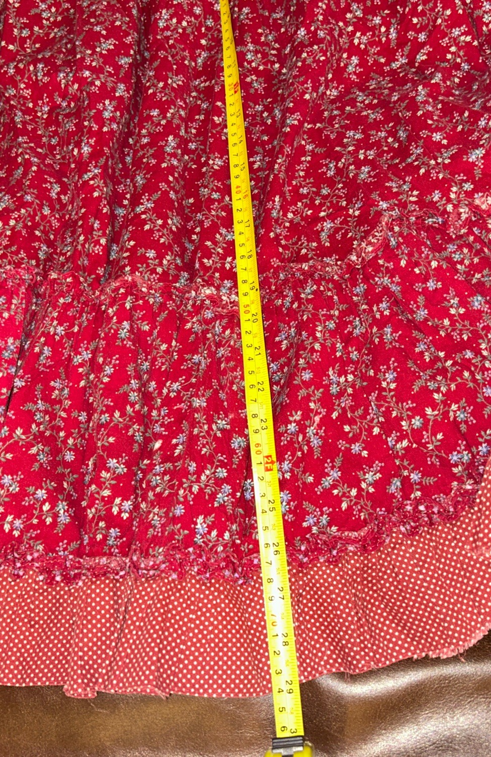 Vintage 70s Jessica's Gunnies San Francisco Burgundy Prairie Maxi Skirt Tiered