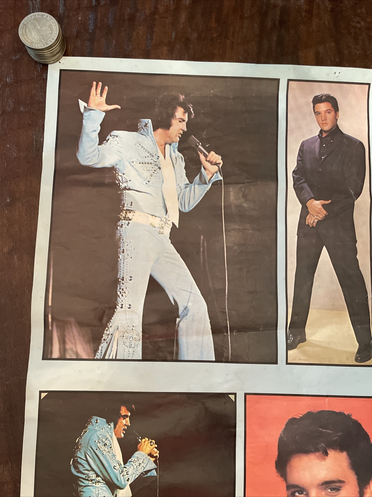 Vintage Elvis Presley The King Collage Poster Sun Poster Inc 35” X 23”