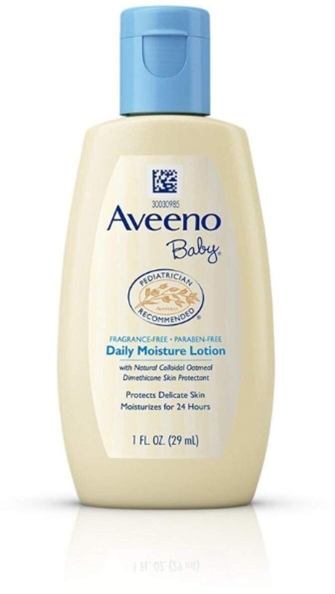 Aveeno Baby Daily Moisture Lotion Travel Size 1 oz (29ml) - Pack of 3