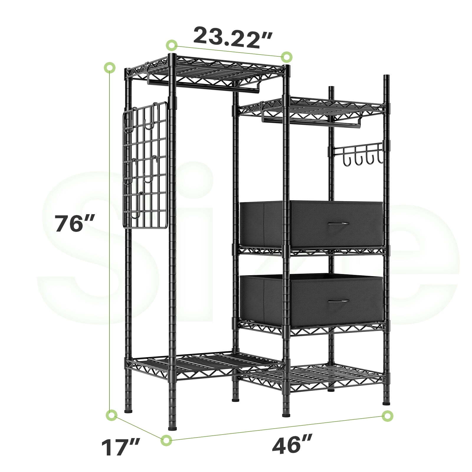 HOKEEPER Wire Garment Rack Closet Wardrobe Heavy Duty Clothes Clothing Racks