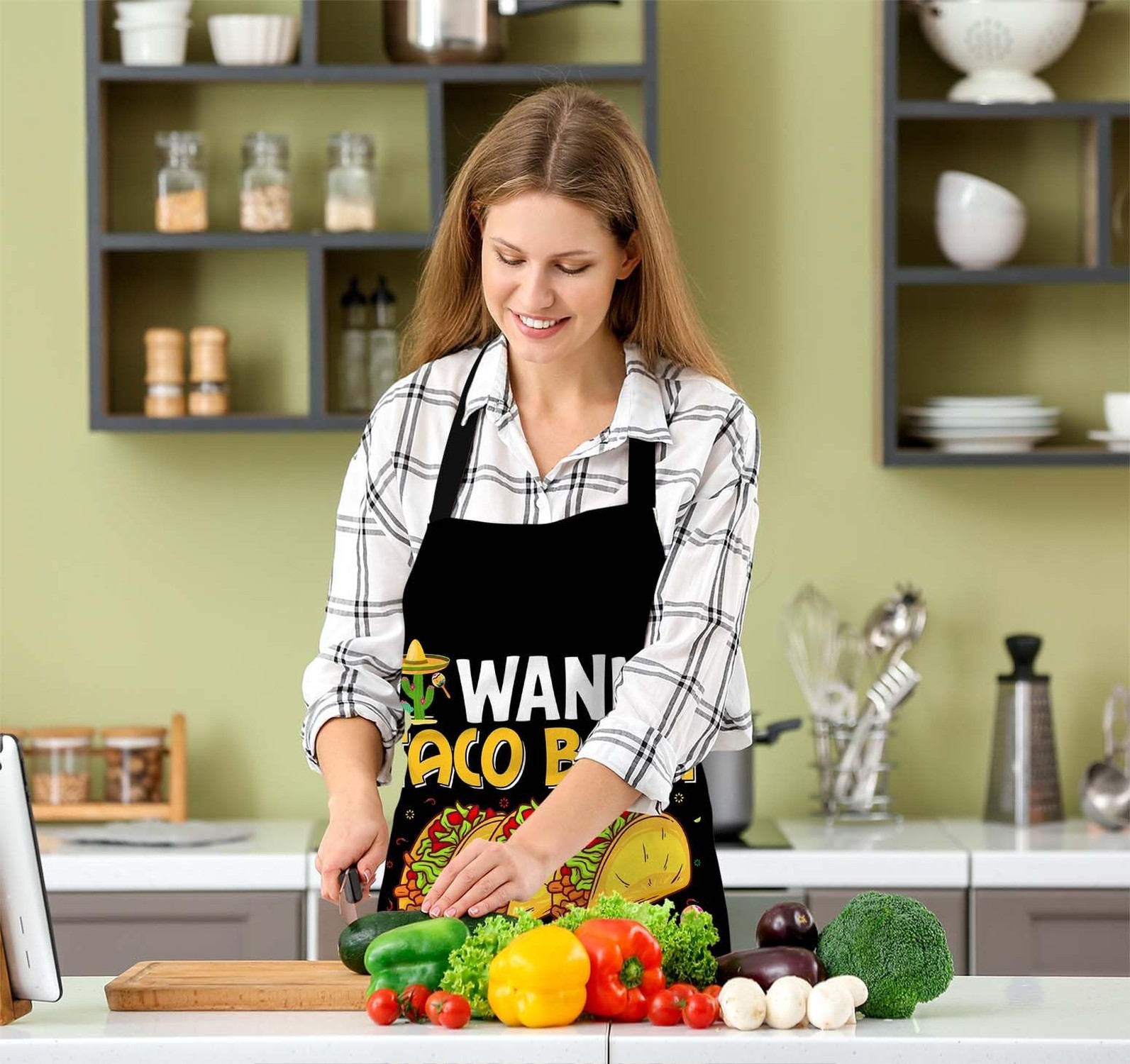 Wanna taco Bout Jesus Lettuce Pray Waterproof Apron Kitchen Chef Aprons Bibs ...