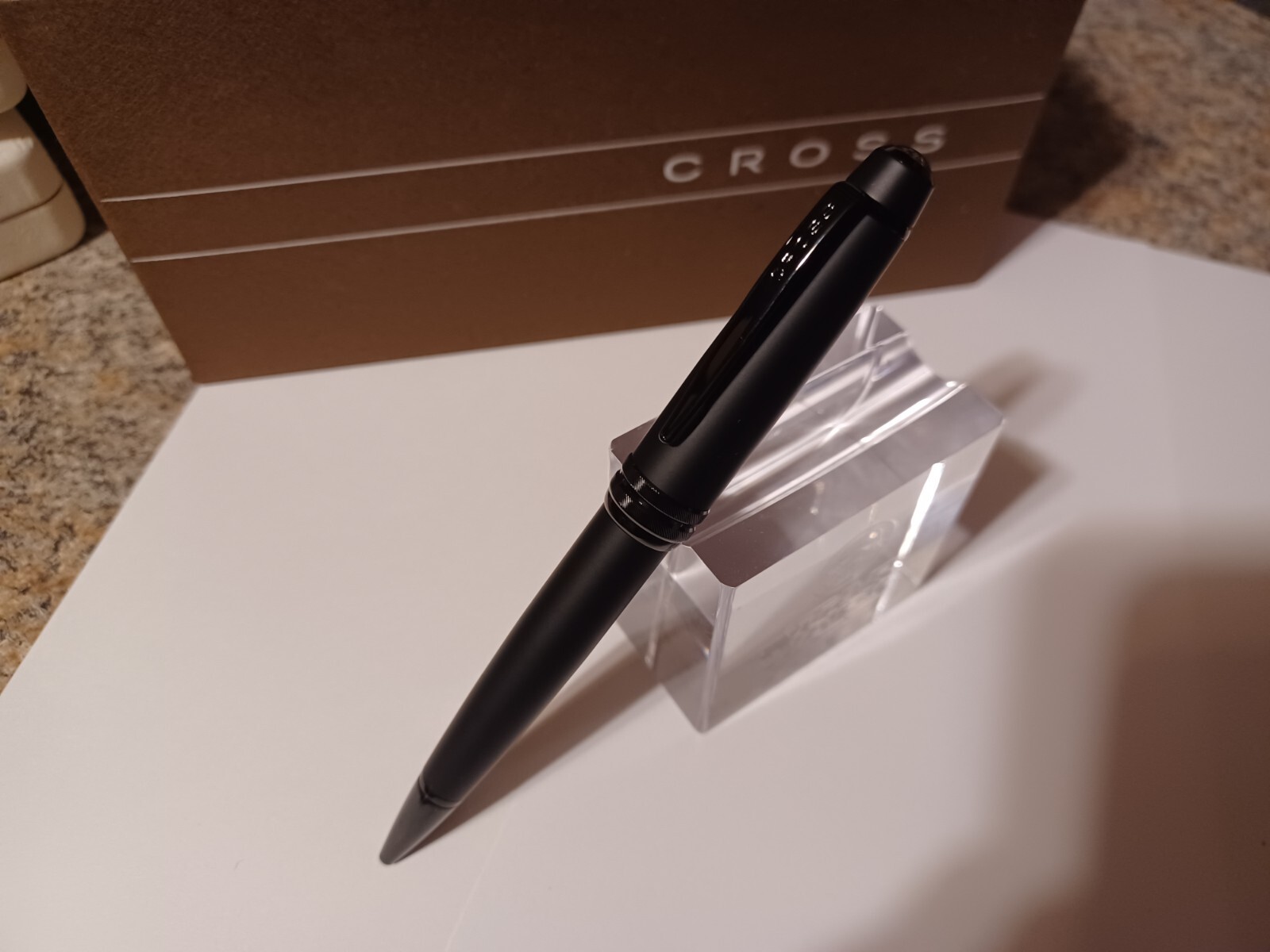 CROSS BAILEY CARBON MATTE BLACK AND GUNMETAL BALLPOINT PEN BRAND NEW DAD GIFT