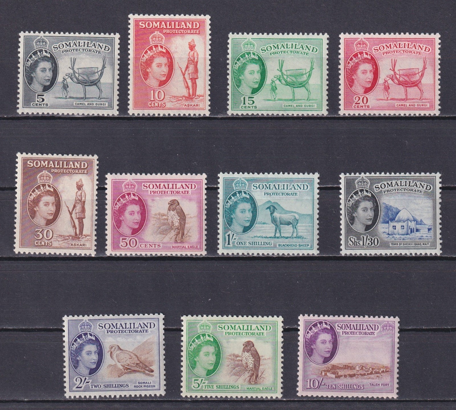 SOMALILAND 1953, SG# 137-148, Queen Elizabeth II, MH