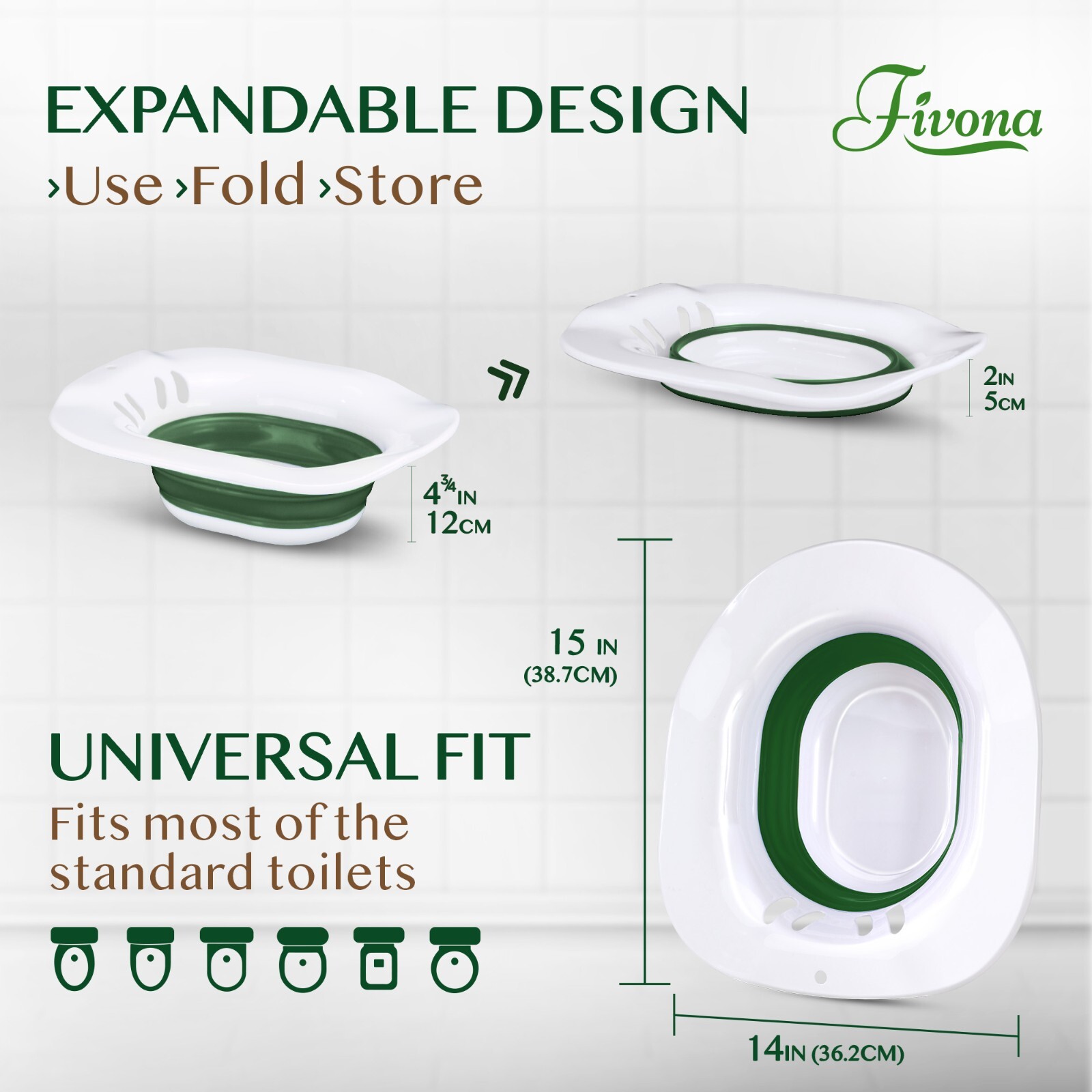Fivona Expandable Sitz Bath Seat for Postpartum Hemorrhoid Care