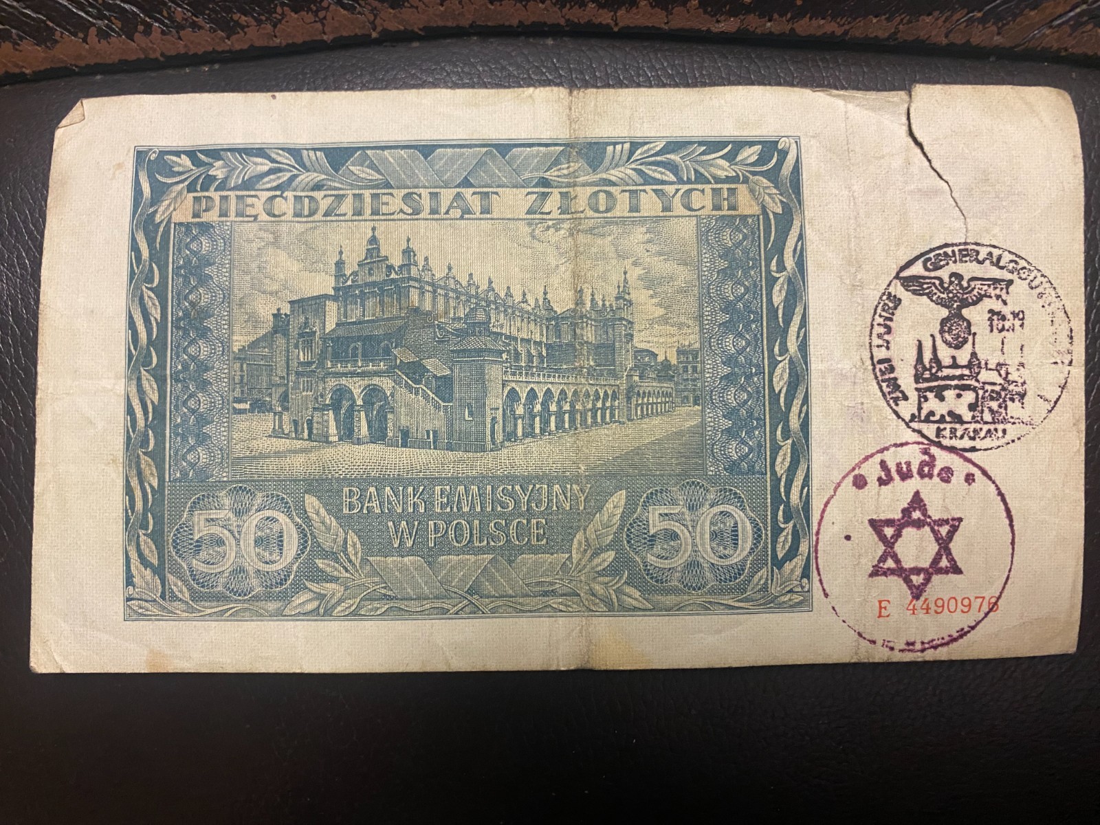 German ww2 HOLOCAUST (JUDE) Polish occupation banknote