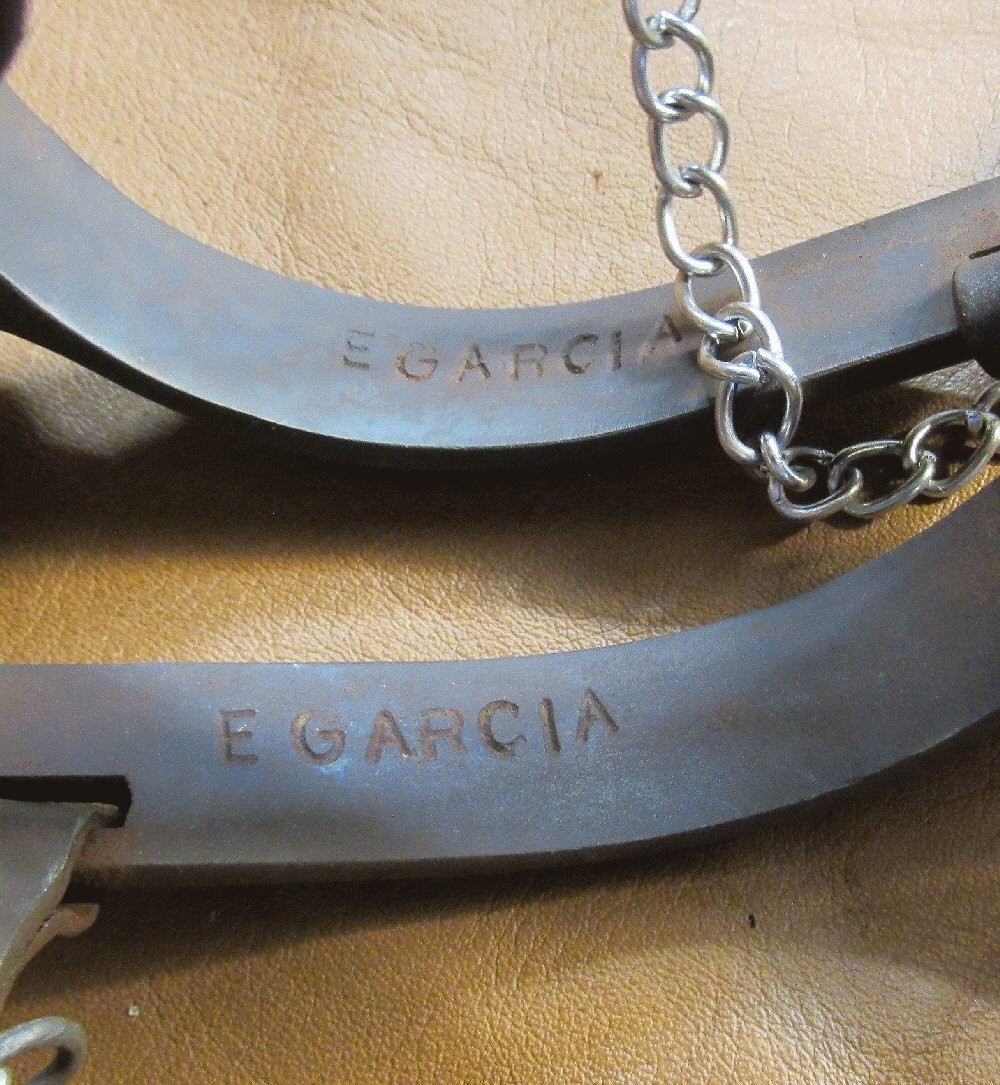 E Garcia Pistol Brown Finish Silver Spurs