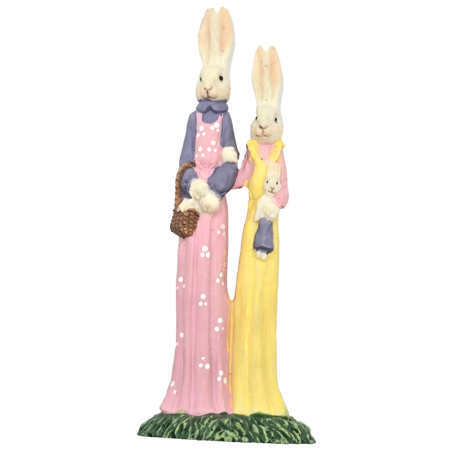 Vintage Easter Village Rabbit Bunny Houses Trees Decor Set of 12