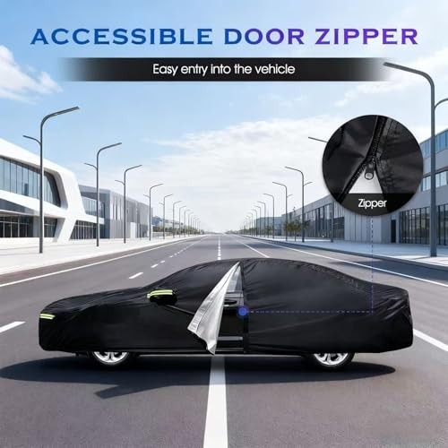 Sedan Car Cover, Car Cover Waterproof All Weather Fit for Sedan 178-185 inch