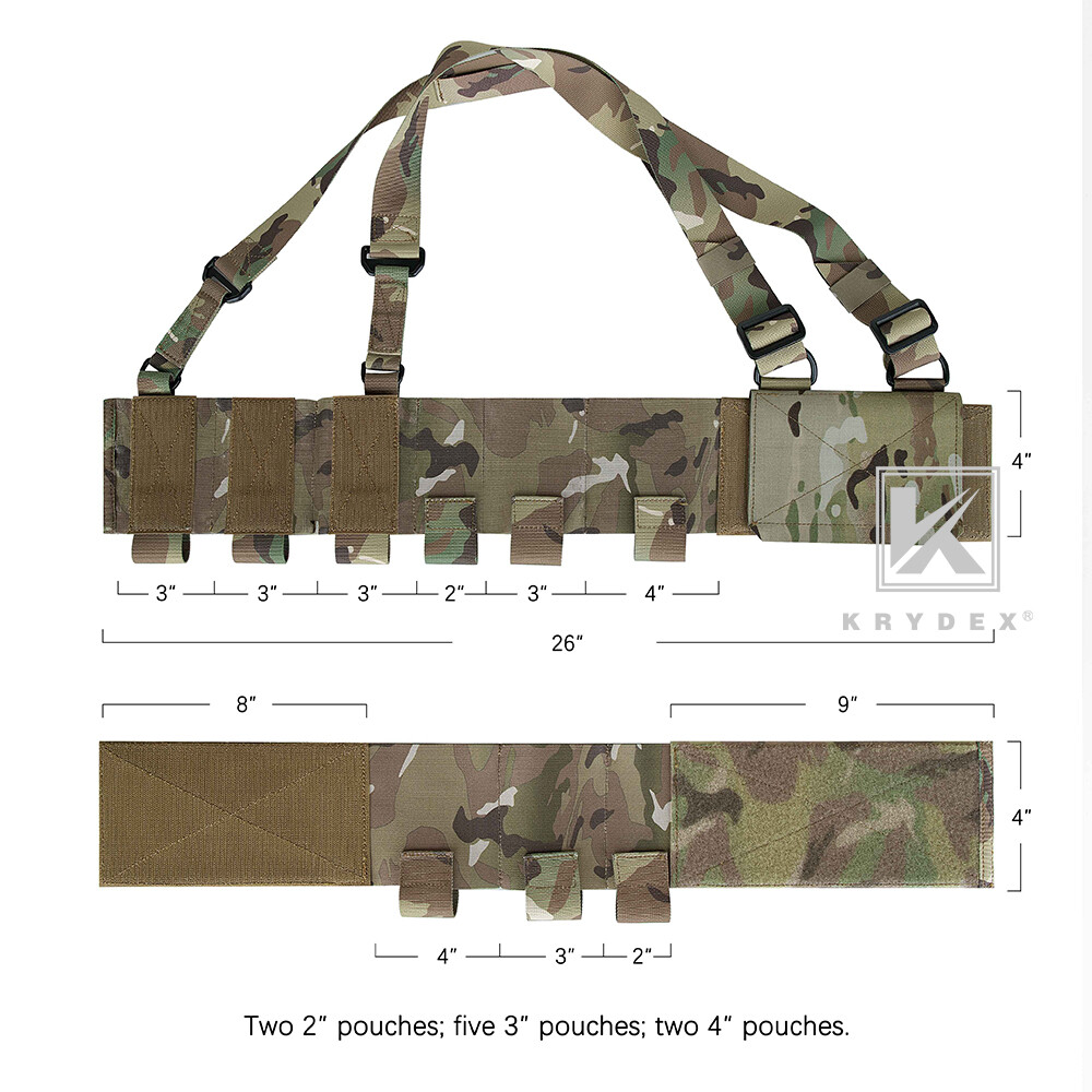 KRYDEX Concealed Carry Low-Vis 5.56 Ready Chest Rig Tactical Elastic Cummerbund