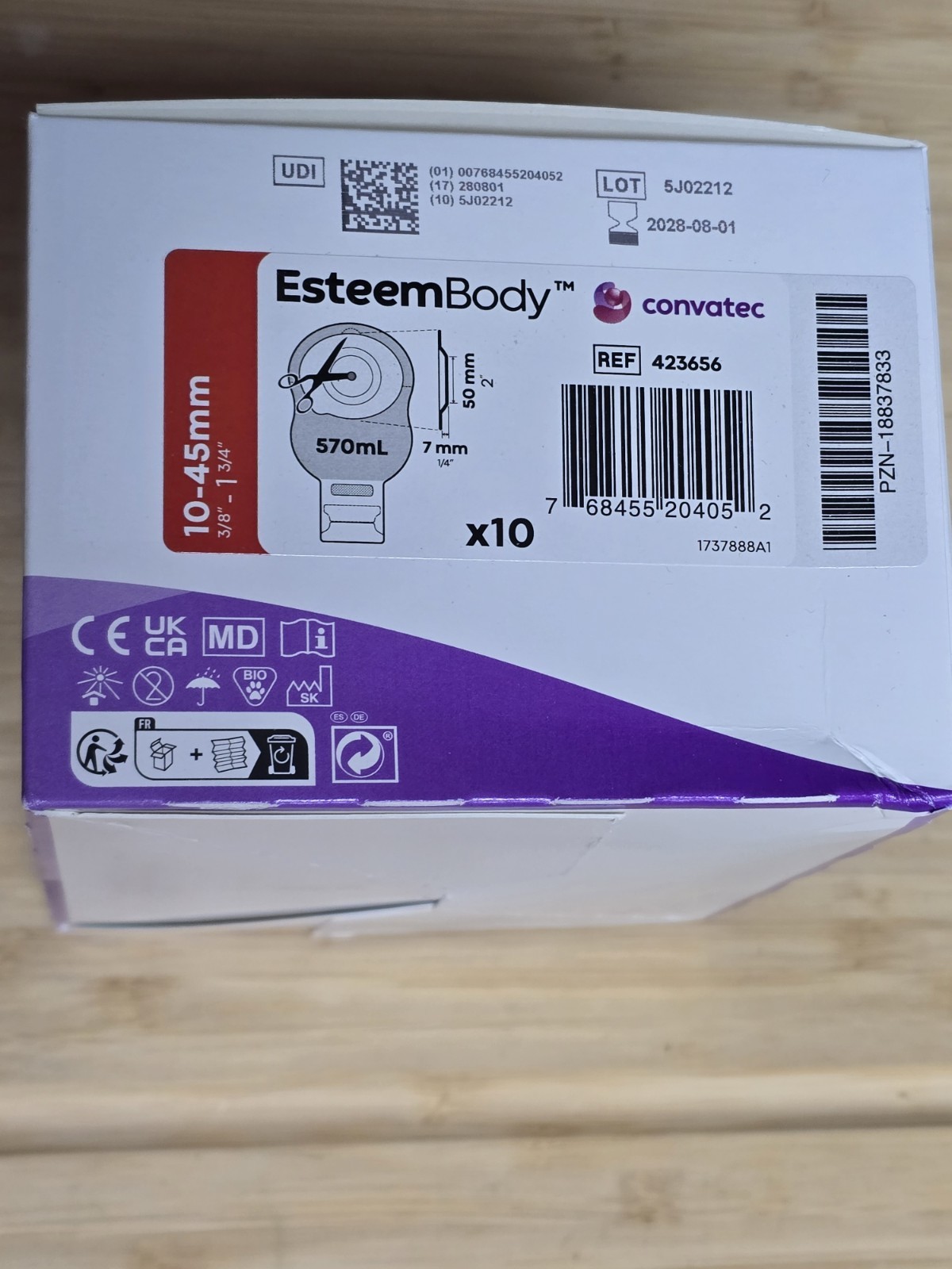 Convatec Esteem Body 423656 Box Of 10 Pouches