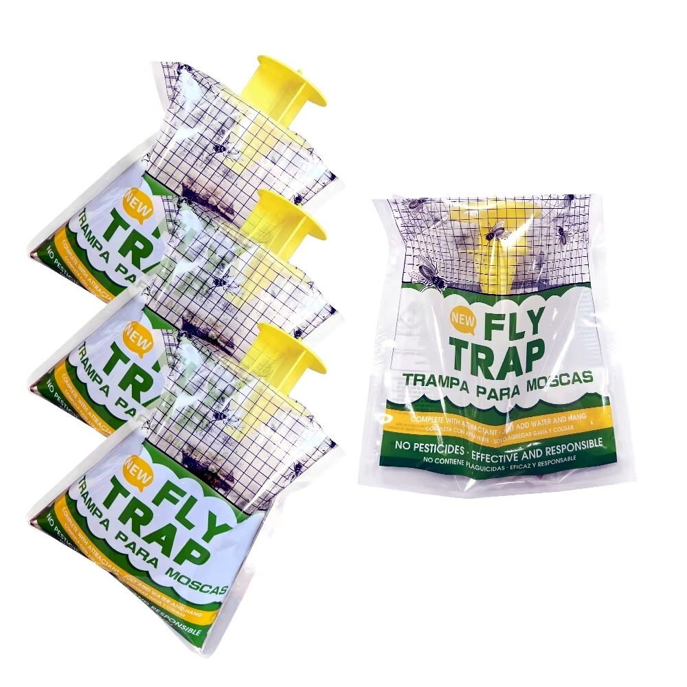 10 Pack Outdoor Fly Traps, Disposable Non Toxic Hanging Catcher Killer Large Bag
