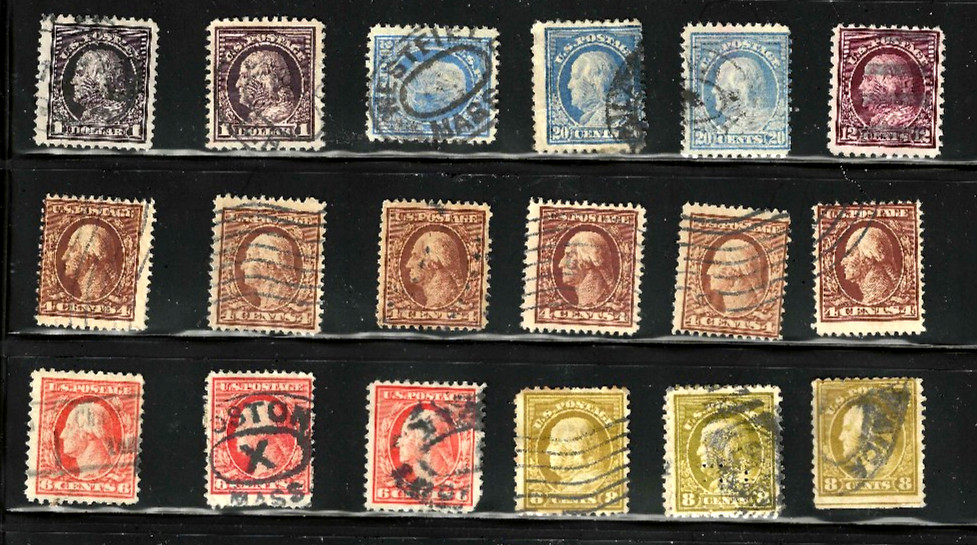 Dealer Collection 1C-$1 Untyped Washington Franklin Few Coils 1908-22 US 40-8