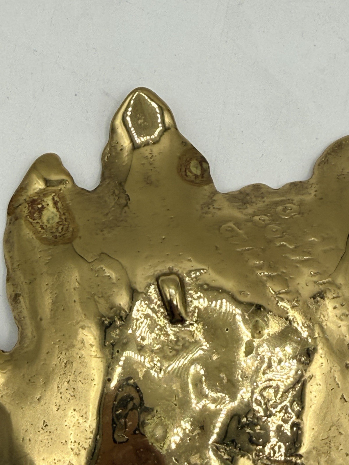 VTG 1948 Virginia Metalcrafters Chrysanthemum Leaf 3-41 Solid Brass Trinket