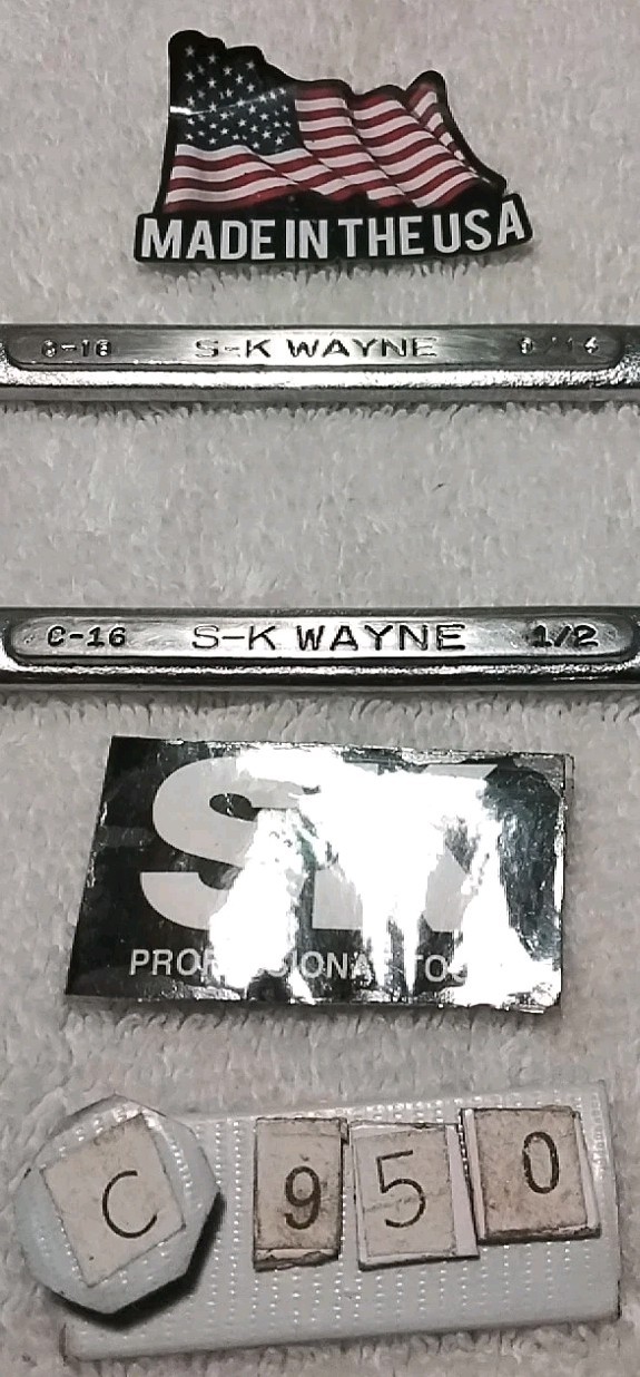 2PC S-K TOOL C-16 1/2"& C-10 COMBINATION 12PT "VINTAGE " WRENCH SAE USA 🇺🇸