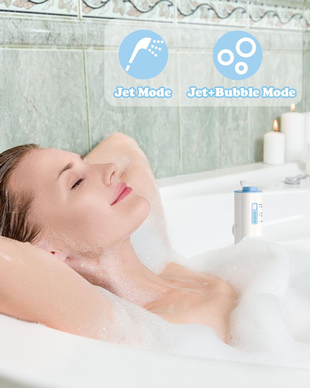 Rechargeable Bath Jets for Tub Portable Jet Spa for Bathtub Creates Soothing ...