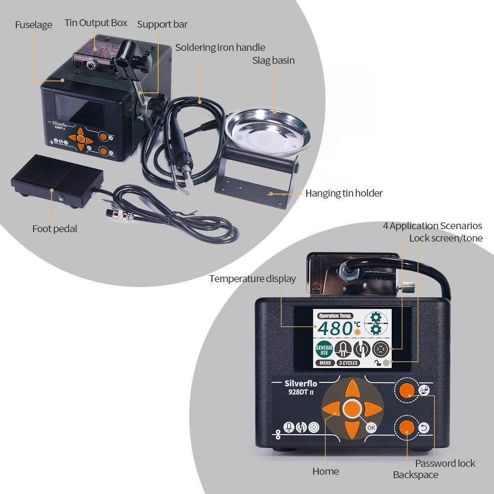 928DT-II 230W Auto Feed Digital Soldering Station with Tin Wire Feeder Soldering