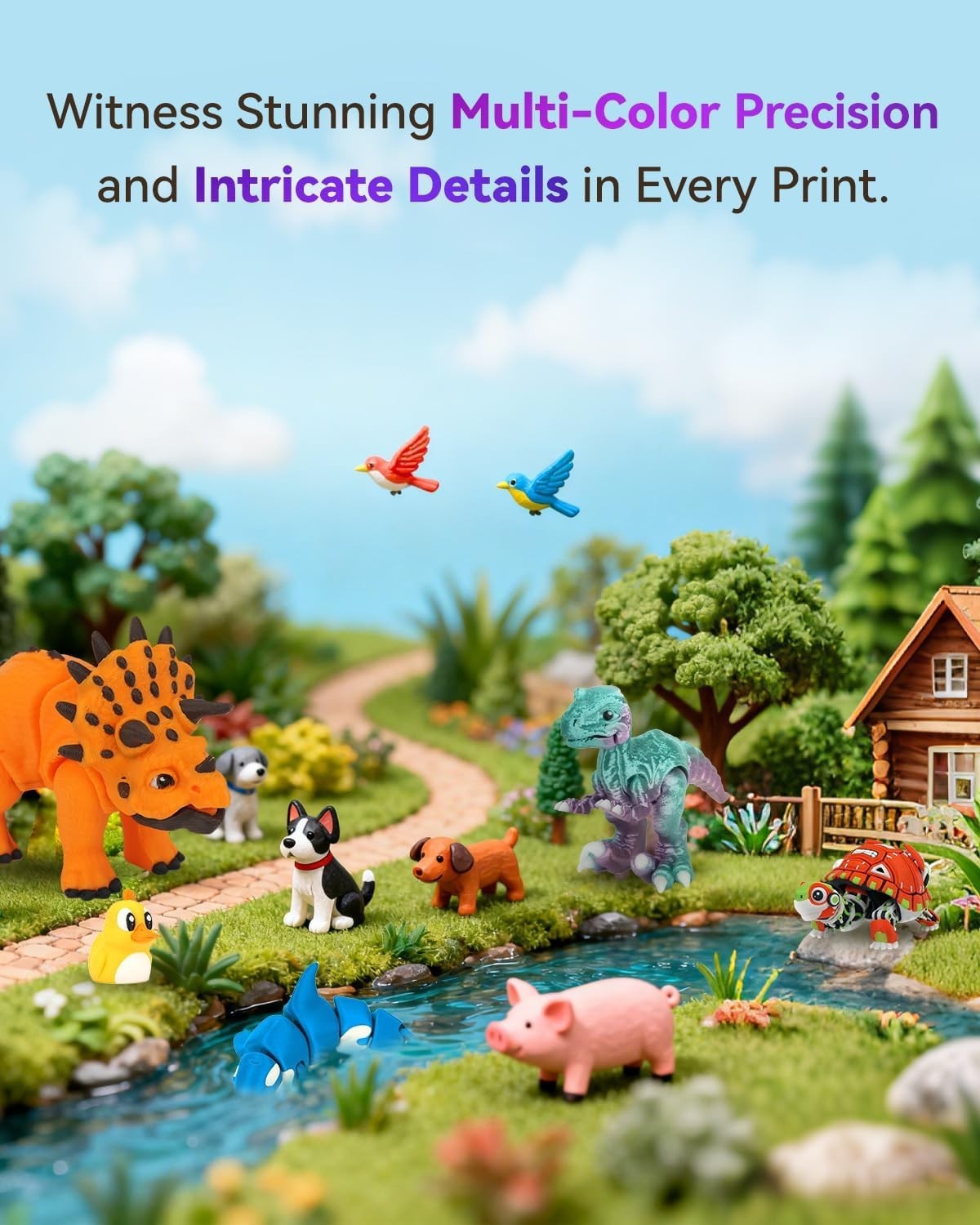 FLASHFORGE AD5X Multi-Color 3D Printer w/ IFS Max 600mm/s High Speed Printing US