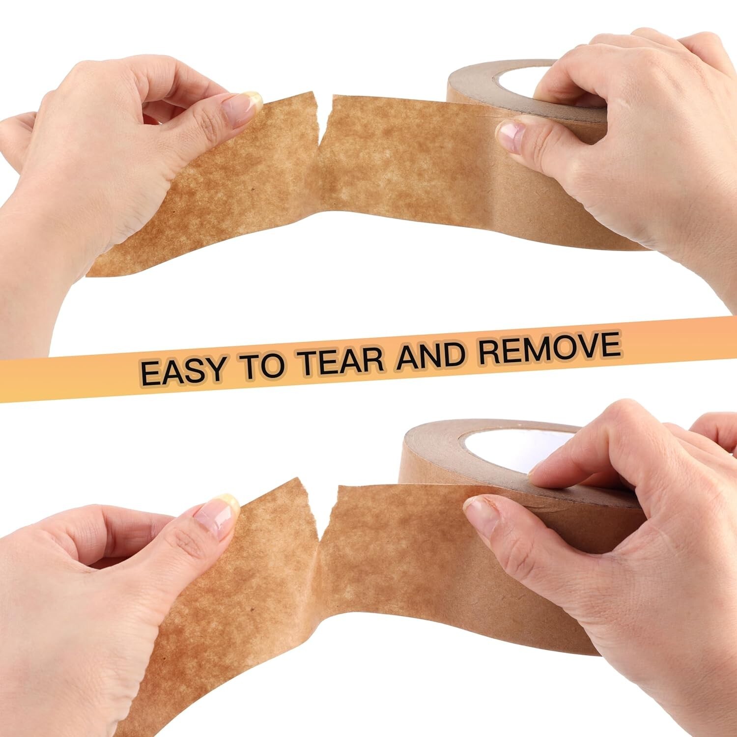 6 Rolls 2"x55 Yard Self-Adhesive Kraft Paper Carton Box Sealing Packing Tape