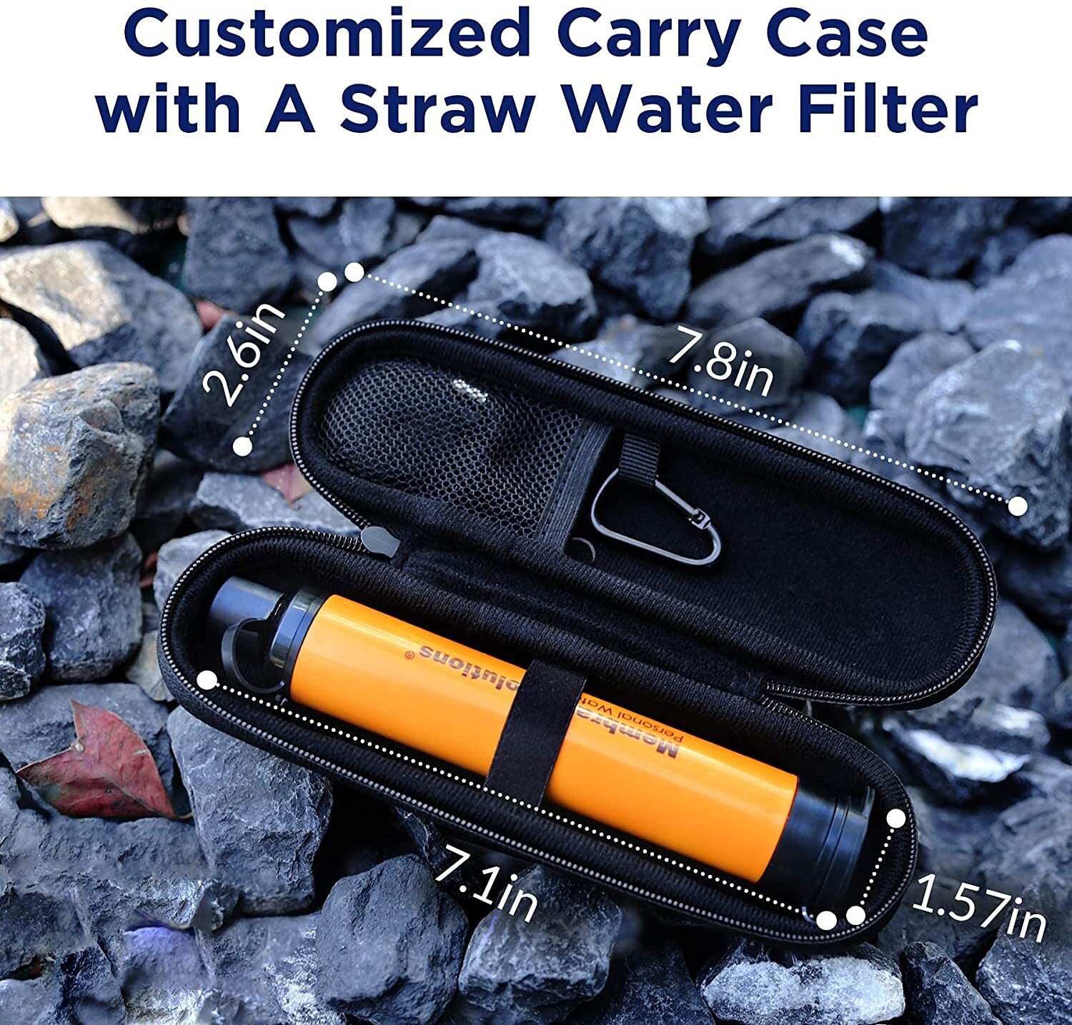 Water Filter Straw Personal&Portable|Carry Case F Survival/Prepping/Emergency