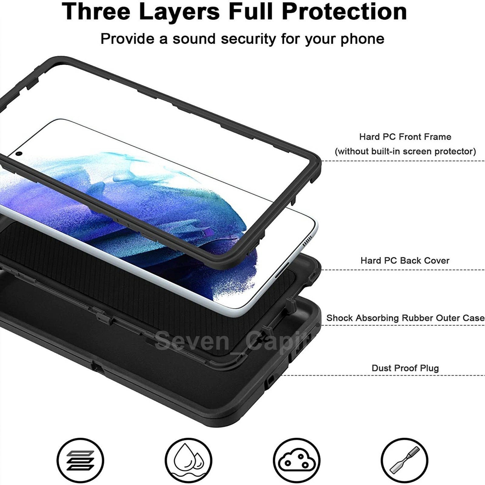 For Samsung Galaxy S23 S22 22 21 Ultra Shockproof Protective Rugged Case Cover