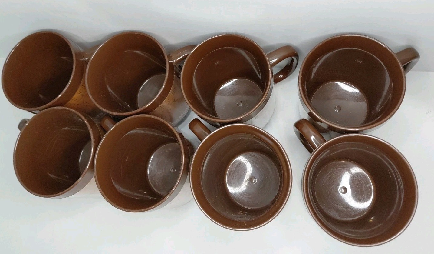 Vintage MONSANTO Thermo Serv Coffee Cups Mugs Conspiracy Fun RARE Tinfoil Hat