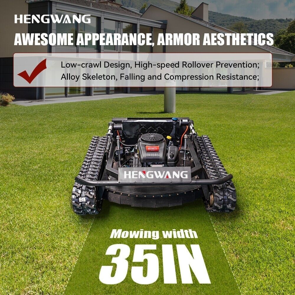 Robot remote control lawn mower 65° climbing crawler drive all terrain garden
