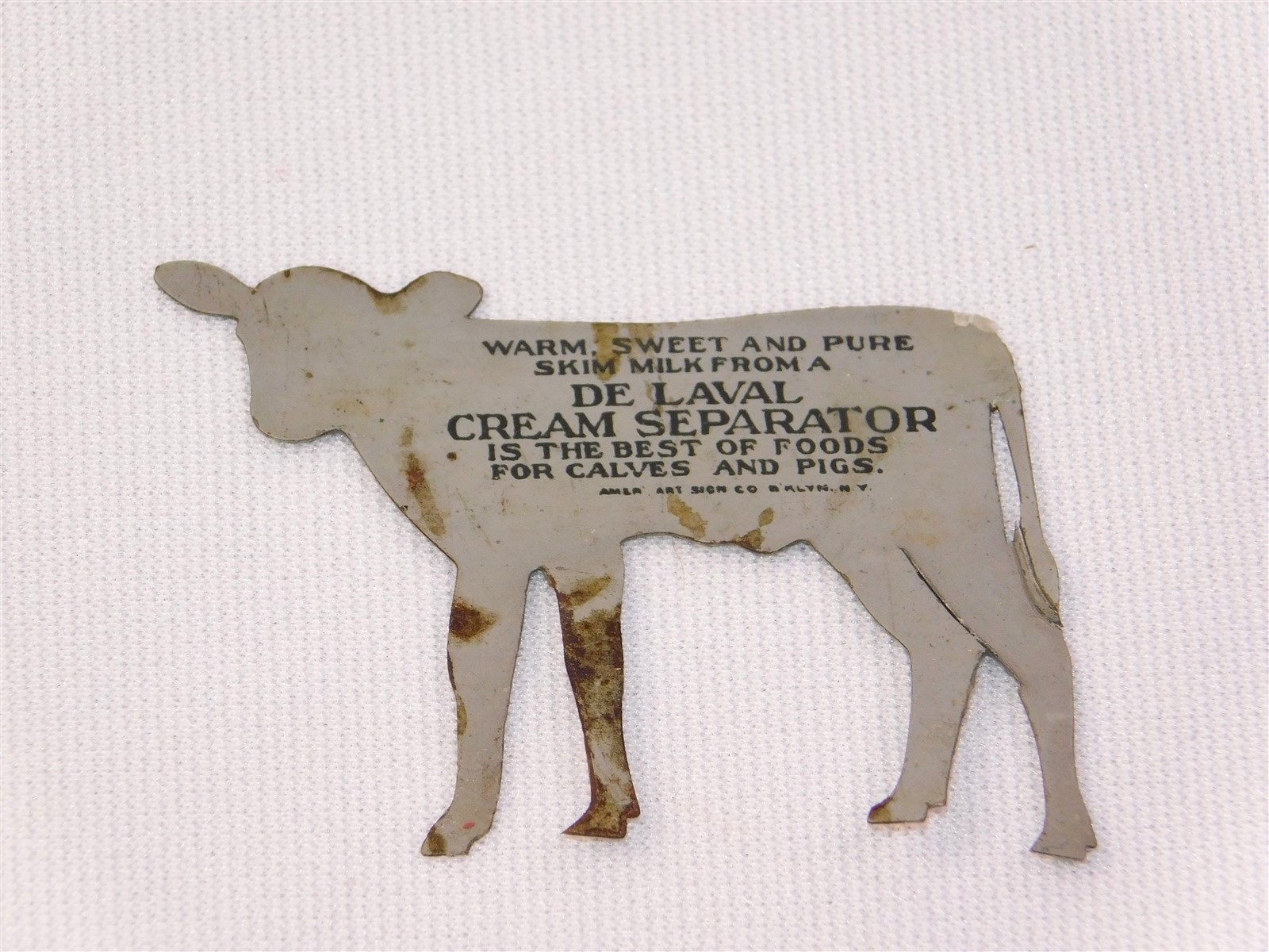 Antique De Laval Cream Separator Tin Holstein Cow & Calf Advertising Set