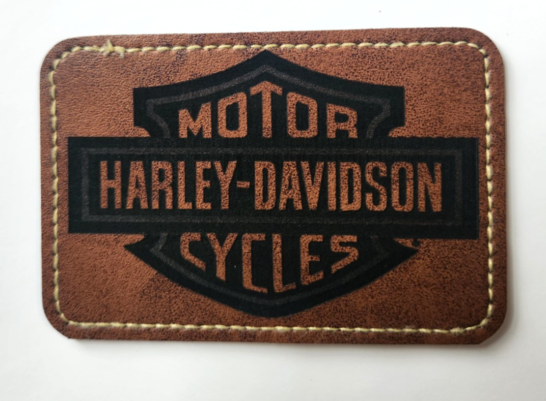 3x Harley Davidson Leatherette Patch. 2"x3" Iron On.