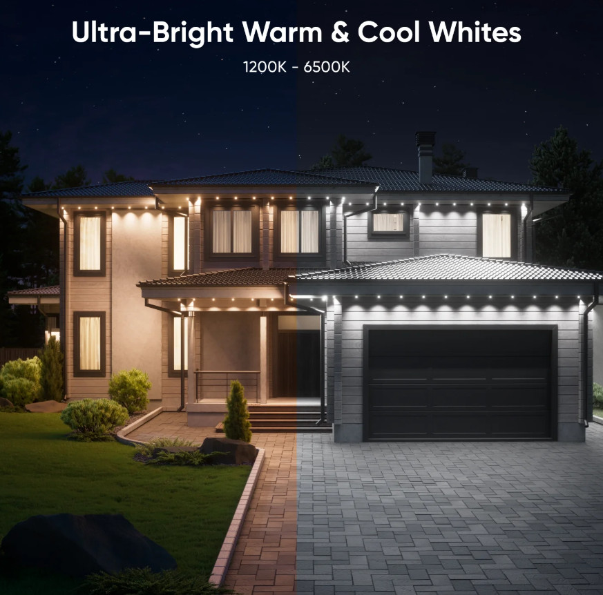 Nanoleaf Smart Multicolor Permanent Outdoor Lights Starter Kit 16.6 FT