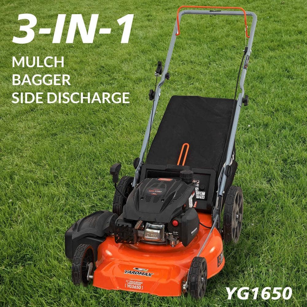 21 In. 170Cc 3-In-1 Gas Walk behind Push Lawn Mower with High Rear Wheels