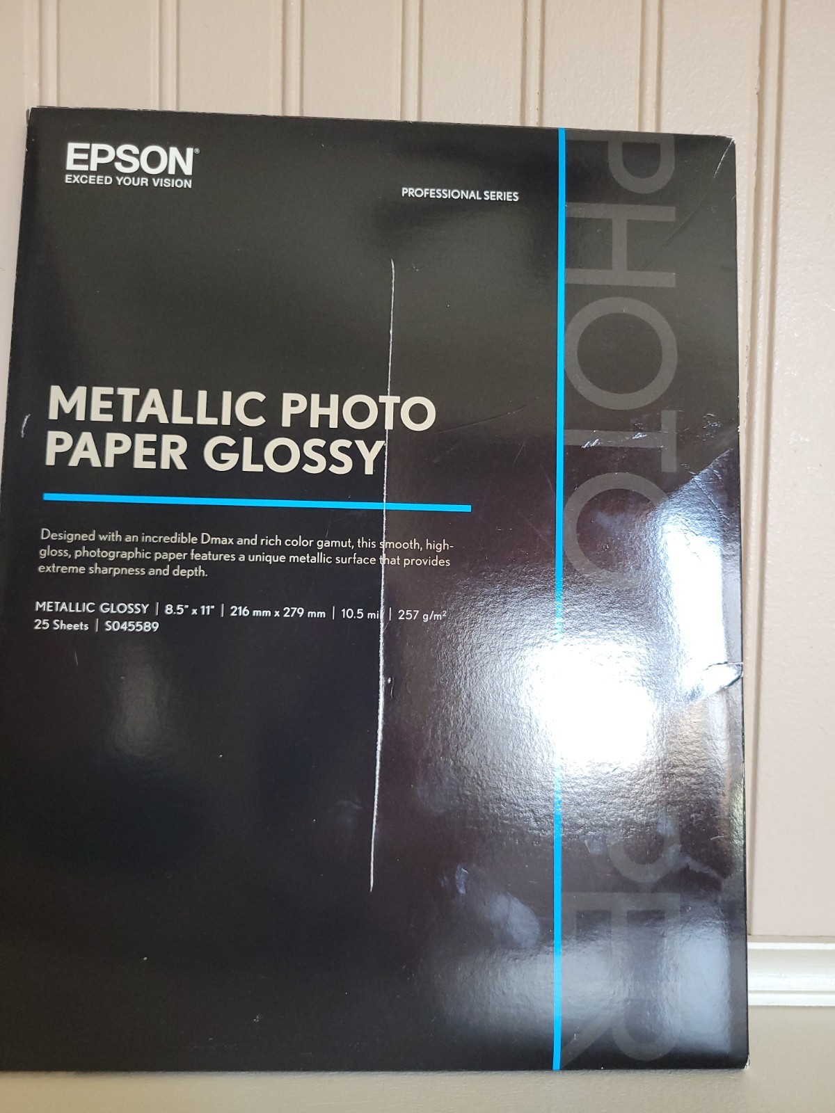 Epson S045589 Metallic Photo Paper Glossy 8.5" x 11" 25 Sheets Opened NOT USED